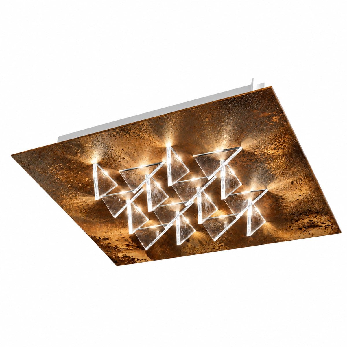 Plafoniera classica Fratelli Braga CRISTALLI 2052 PL60 T 27 LED metallo ossidato metacrilato trasparente - 4