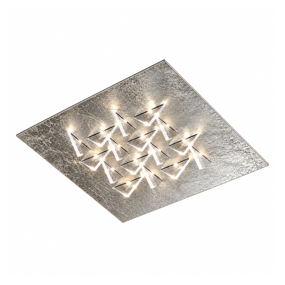 Plafoniera classica Fratelli Braga CRISTALLI 2052 PL60 T 13 LED metallo foglia argento metacrilato trasparente - 3