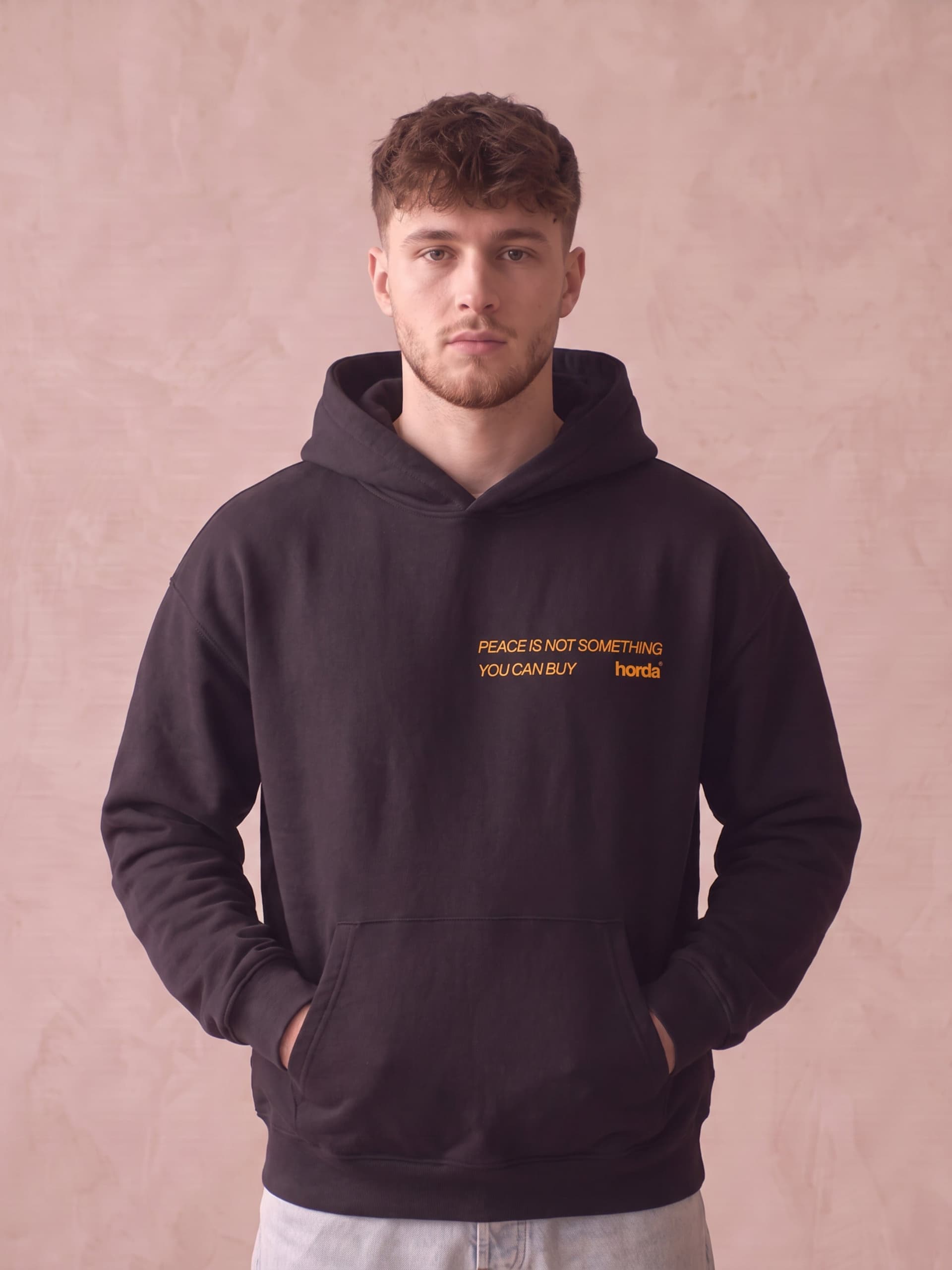 Felpa con Cappuccio Oversize Nera SEEK – Boxy Fit 330g - 2