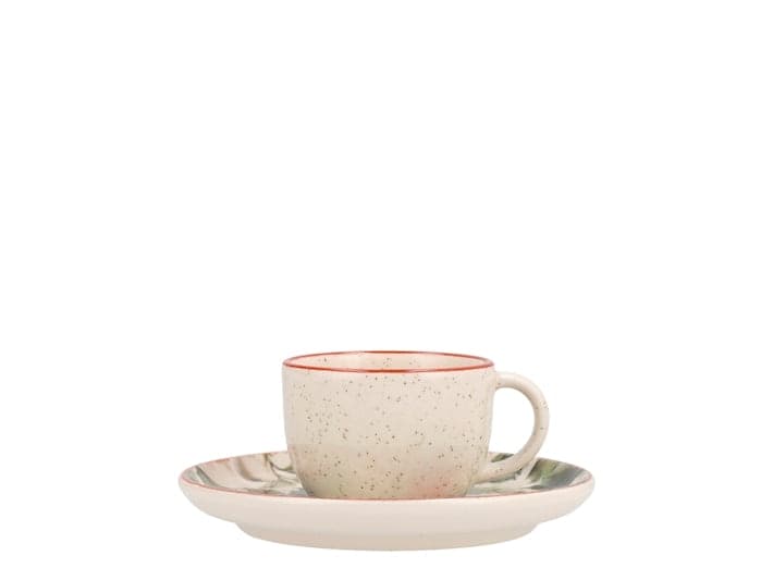 Set Tazza da Caffè Natalizia Magical Holly H&H in Stoneware con Piattino, 2 Pezzi, Capacità 115 ml, Decorazione Natalizia, Idea Regalo - 3