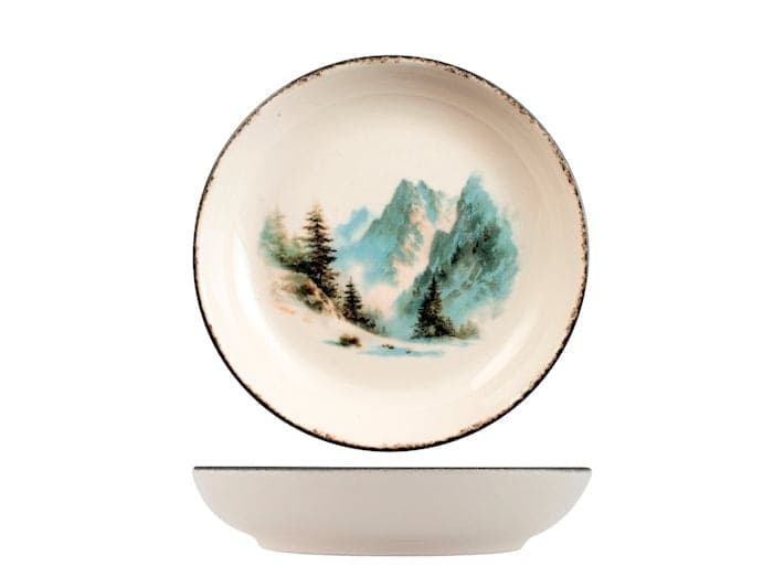Servizio Piatti Natalizio Nordic Crystal Peak 18 Pezzi in Stoneware - Set Tavola per 6 Persone con Piatti Piani, Fondi e Dessert, Design Nordico Elegante H&H - 2