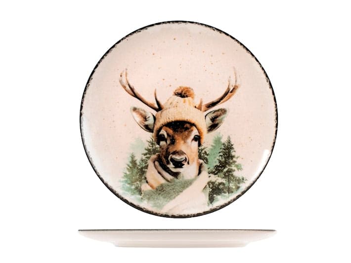 Servizio Piatti Winter Buddy 18 Pezzi in Stoneware, Set Tavola Natalizio per 6 Persone, Design Coupe con Decorazioni Invernali - 3