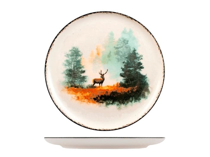 Servizio Piatti Natalizio Mystic Forest 18 Pezzi in Stoneware - Set Tavola per 6 Persone con Piatti Piani, Fondi e Dessert, Design Nordico Elegante e Decorativo H&H - 2