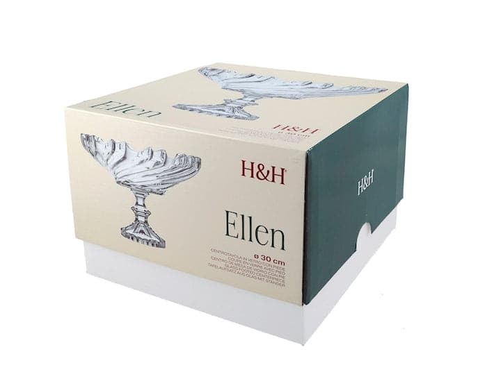 Centrotavola Ellen in Vetro con Coperchio 30 x 20 cm - Contenitore Decorativo Elegante per Soggiorno, Tavola e Complemento d'Arredo H&H - 3