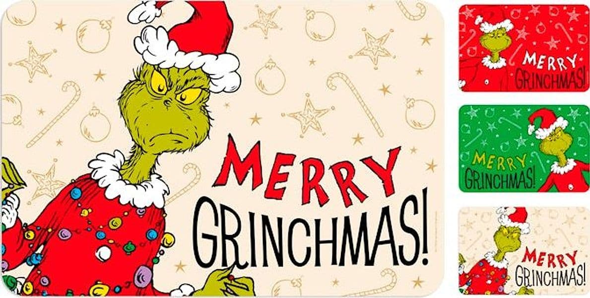 Tovaglietta Natalizia Grinch Xmas Rossa 45x30 cm in Polipropilene, Tovaglietta Americana con Decorazione Natalizia per Colazione e Pranzo Home in rombo - 2