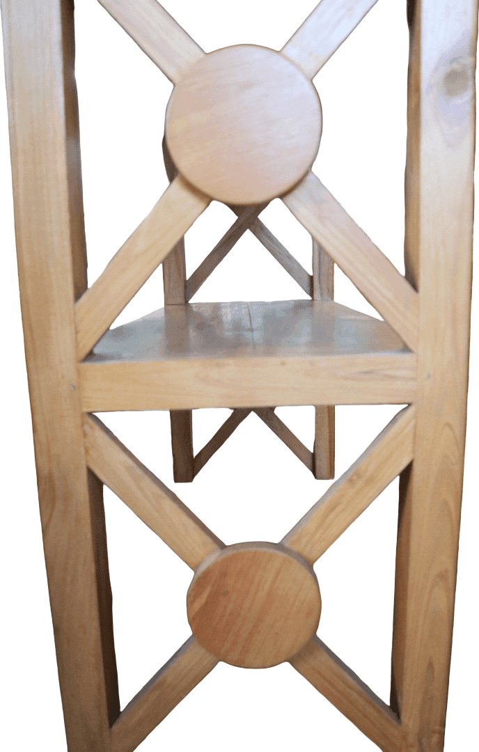 Libreria in Teak Massello 80x40x180 cm con Fianchi Incrociati - 17