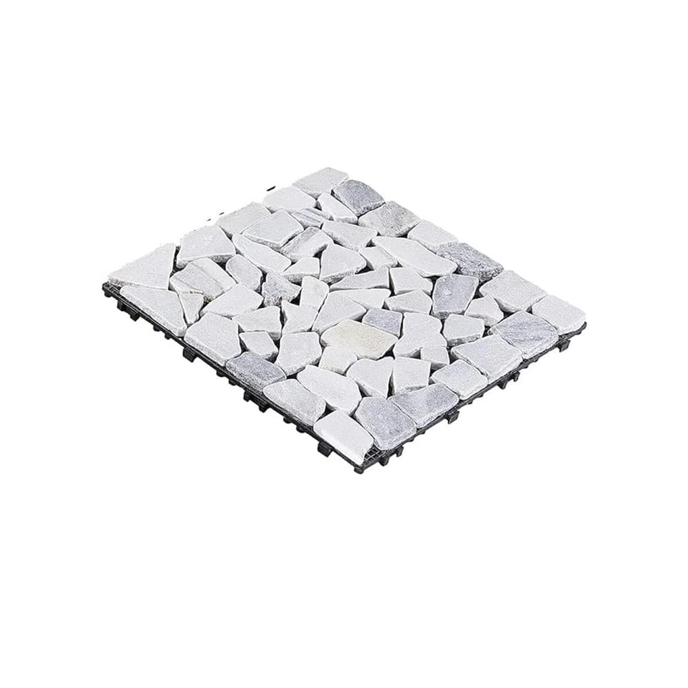 PIASTRELLA DA GIARDINO EFFETTO MARMO PIETRE GRIGIO PAVIMENTO ANTISCIVOLO AD INCASTRO 73558 - 3