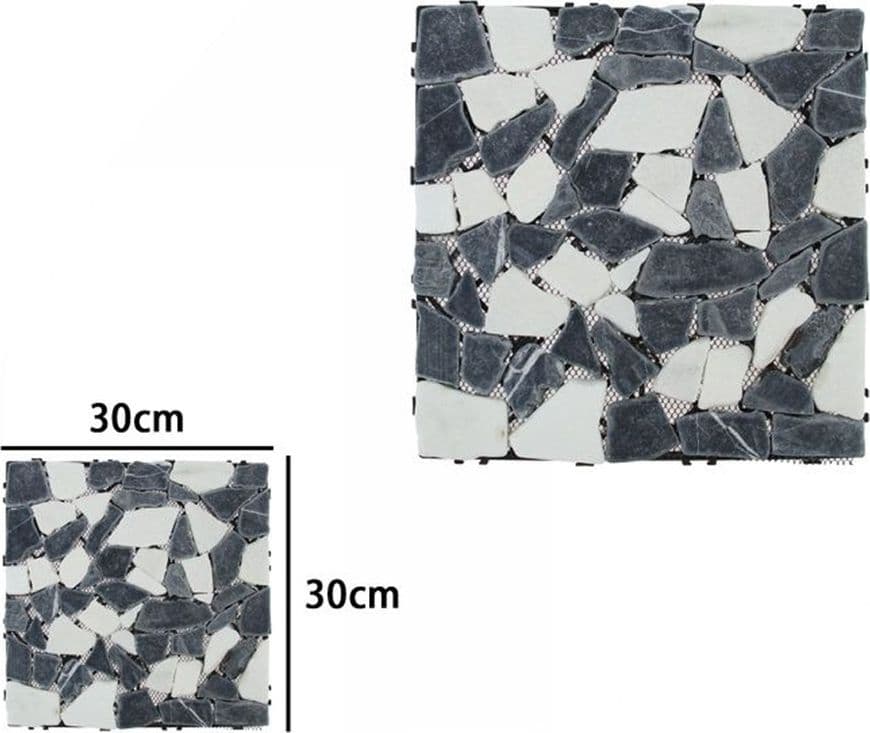 PIASTRELLA GIARDINO EFFETTO MARMO PIETRE BIANCO NERO PAVIMENTO ANTISCIVOLO INCASTRO 73562 - 2