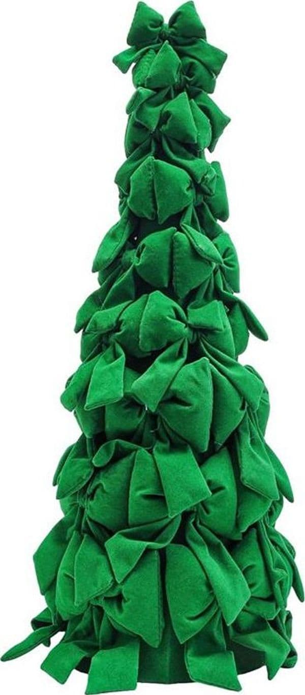 ALBERO DI NATALE DI FIOCCHI DECORATIVO 65CM ORNAMENTO NATALIZIO DA APPOGGIO AUTOPORTANTE - 9