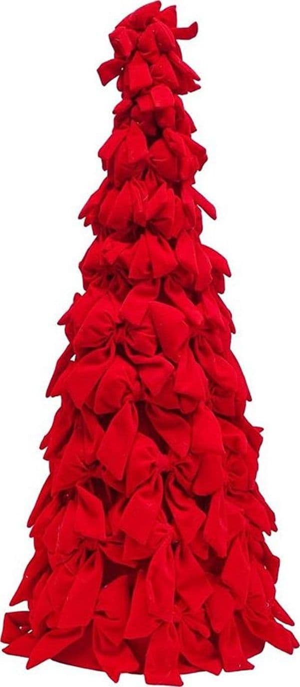 ALBERO DI NATALE DI FIOCCHI DECORATIVO 85CM ORNAMENTO NATALIZIO DA APPOGGIO AUTOPORTANTE - 7