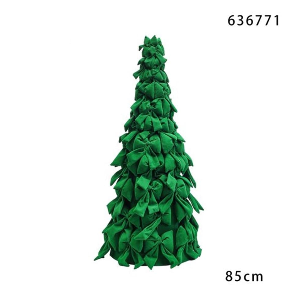 ALBERO DI NATALE DI FIOCCHI DECORATIVO 85CM ORNAMENTO NATALIZIO DA APPOGGIO AUTOPORTANTE - 8
