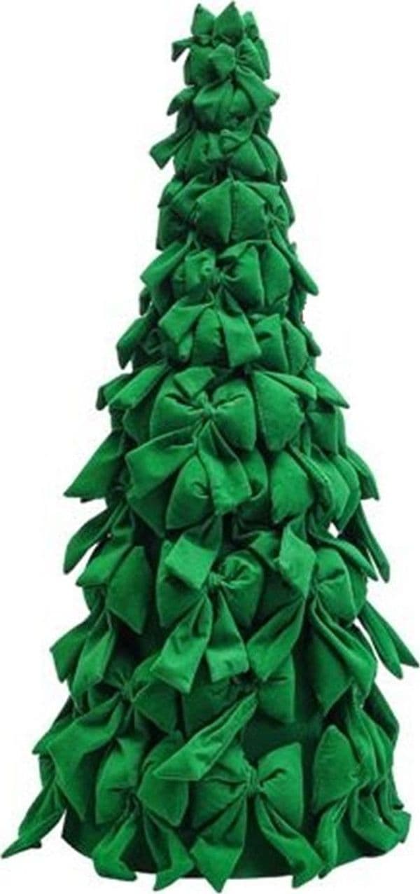 ALBERO DI NATALE DI FIOCCHI DECORATIVO 85CM ORNAMENTO NATALIZIO DA APPOGGIO AUTOPORTANTE - 9