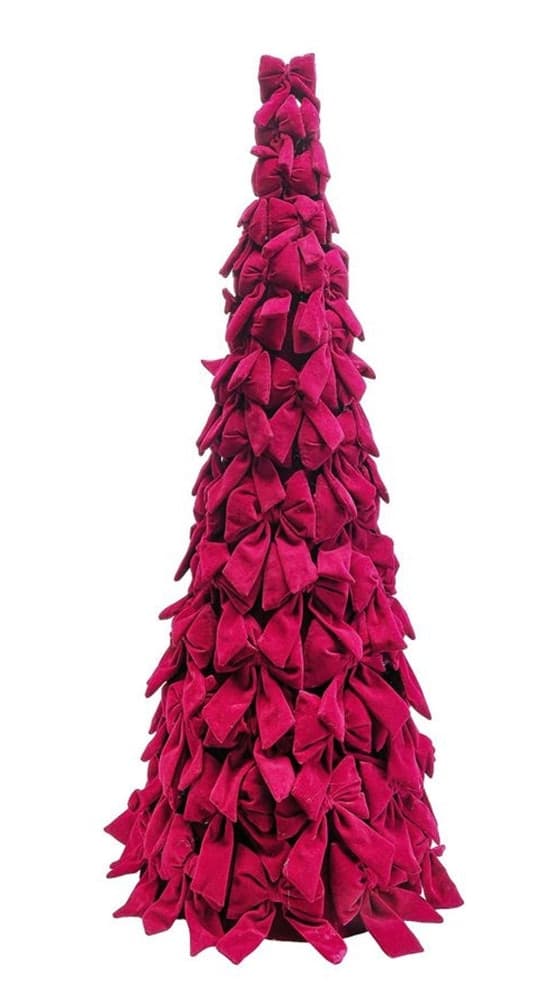 ALBERO DI NATALE DI FIOCCHI DECORATIVO 105CM ORNAMENTO NATALIZIO DA APPOGGIO AUTOPORTANTE - 3