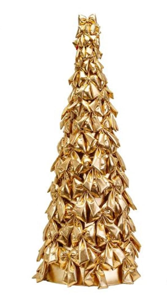 ALBERO DI NATALE DI FIOCCHI DECORATIVO 105CM ORNAMENTO NATALIZIO DA APPOGGIO AUTOPORTANTE - 5