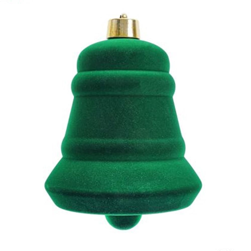 CAMPANA NATALIZIA 23CM FLOCCATA CON GANCIO DORATO APPENDINO ORNAMENTO DECORAZIONE FESTE - 5