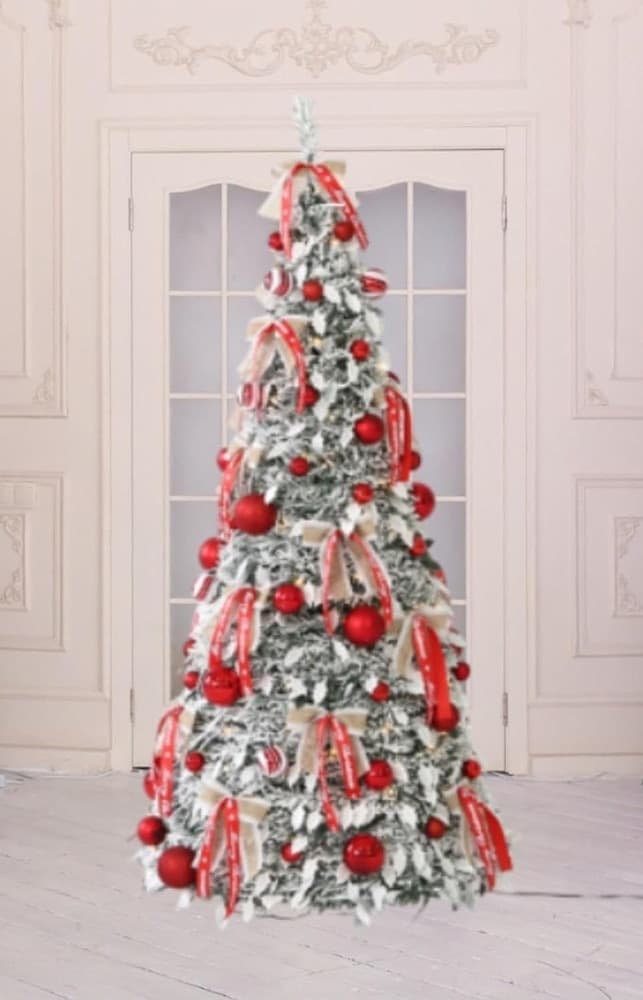 ALBERO DI NATALE INNEVATO RETRATTILE PIEGHEVOLE 150CM CON 150 LUCI DECORAZIONI CASA 641182 - 4