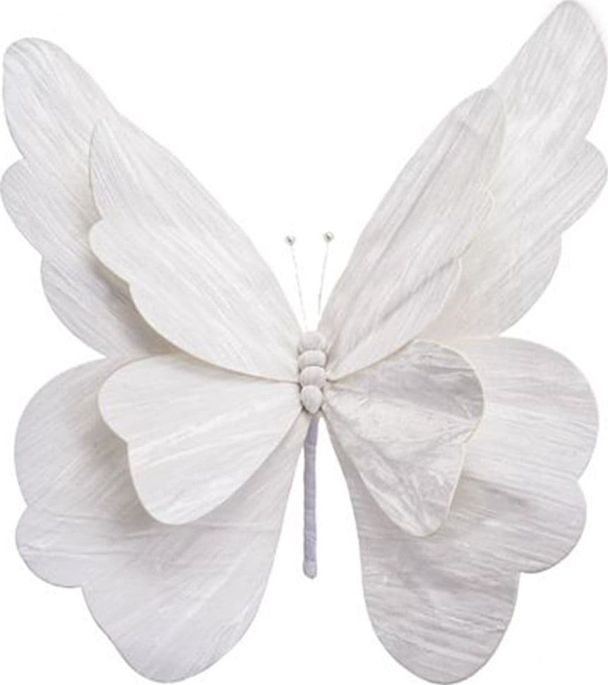 RAMETTO DECORATIVO NATALIZIO A FORMA DI FARFALLA GRANDE IN VELLUTO CON PIEGHE ONDULATE - 2