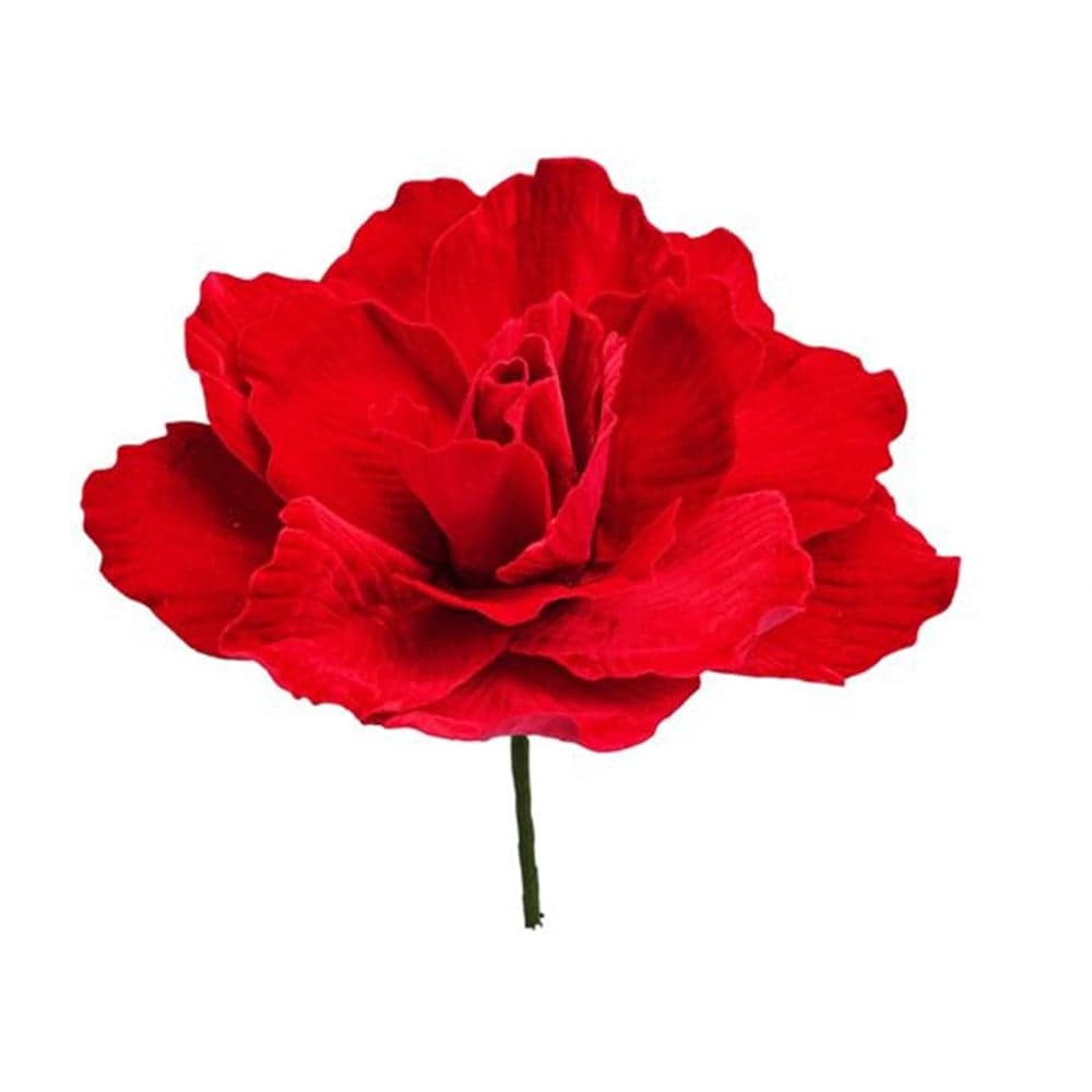 ROSA ARTIFICIALE DECORATIVA 40CM ORNAMENTO FLOREALE CON STELO CENTROTAVOLA GHIRLANDE FESTE - 2