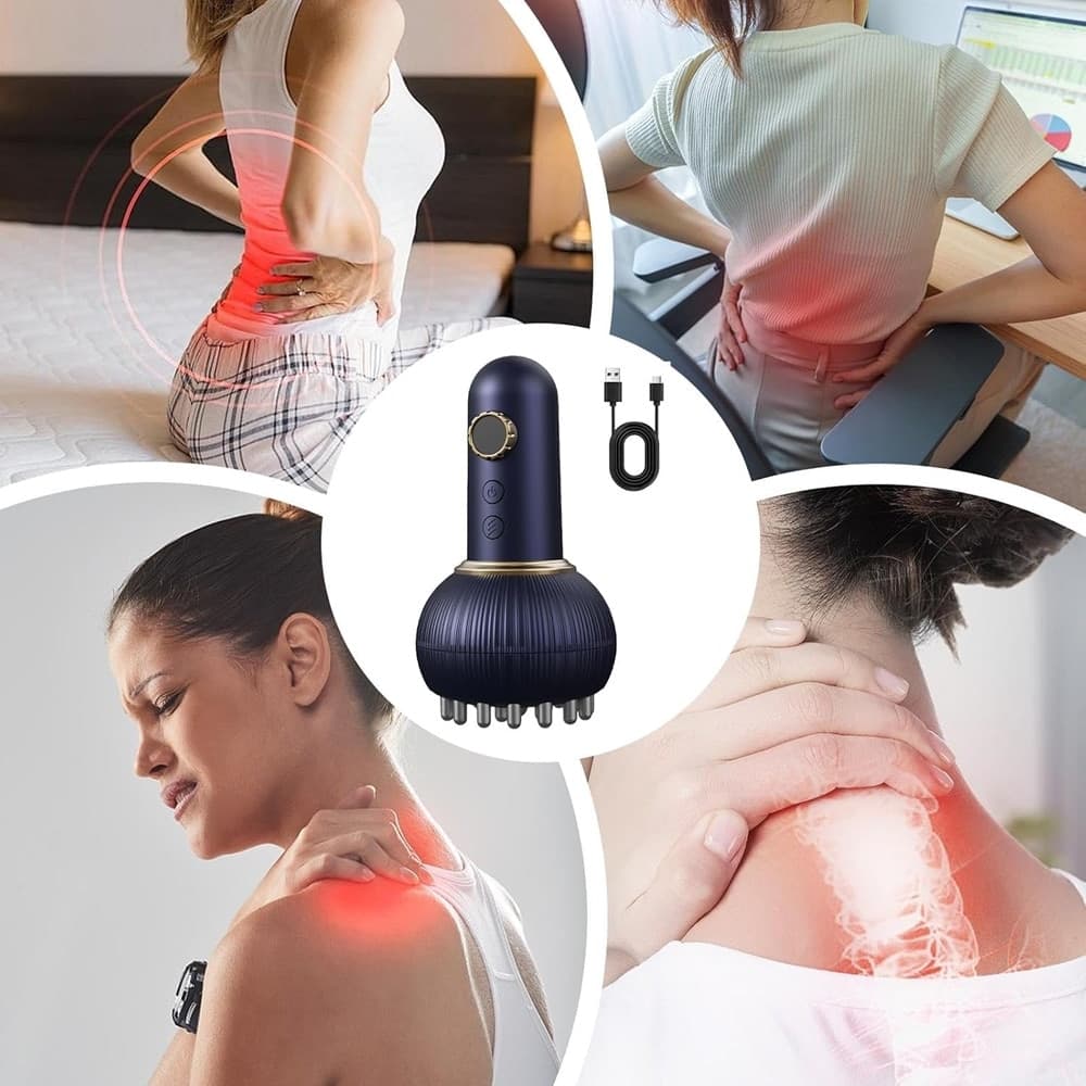 MASSAGGIATORE ELETTRICO INTELLIGENTE RICARICABILE USB PORTATILE CORPO SPAZZOLA MERIDIANA - 7