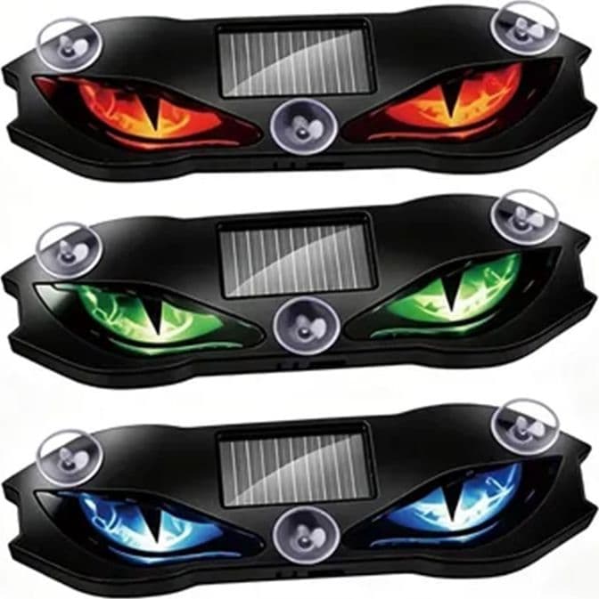LUCE LED DI SEGNALAZIONE A OCCHI SOLARE PER VETRO AUTO LAMPADA PARABREZZA VENTOSA - 4