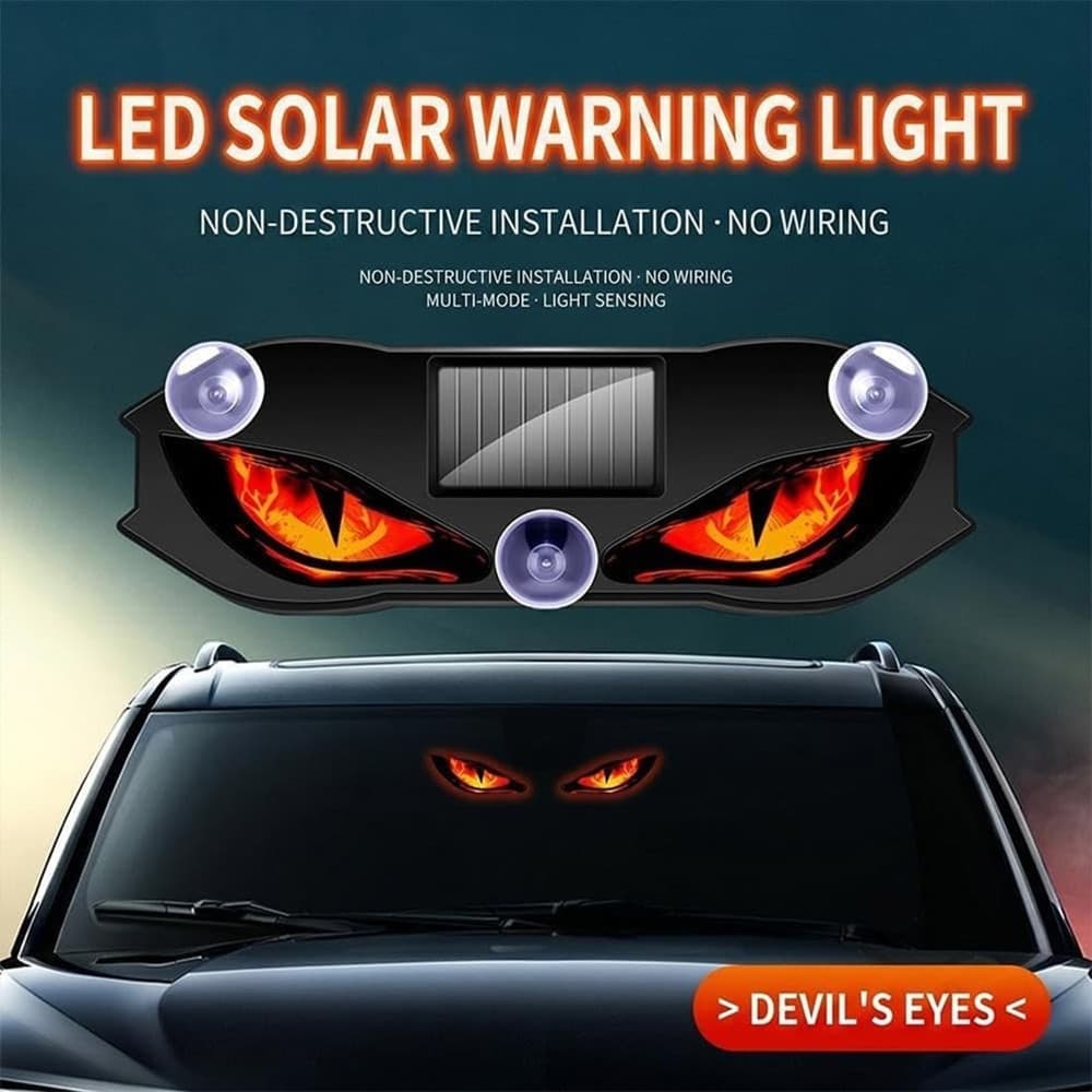 LUCE LED DI SEGNALAZIONE A OCCHI SOLARE PER VETRO AUTO LAMPADA PARABREZZA VENTOSA - 6