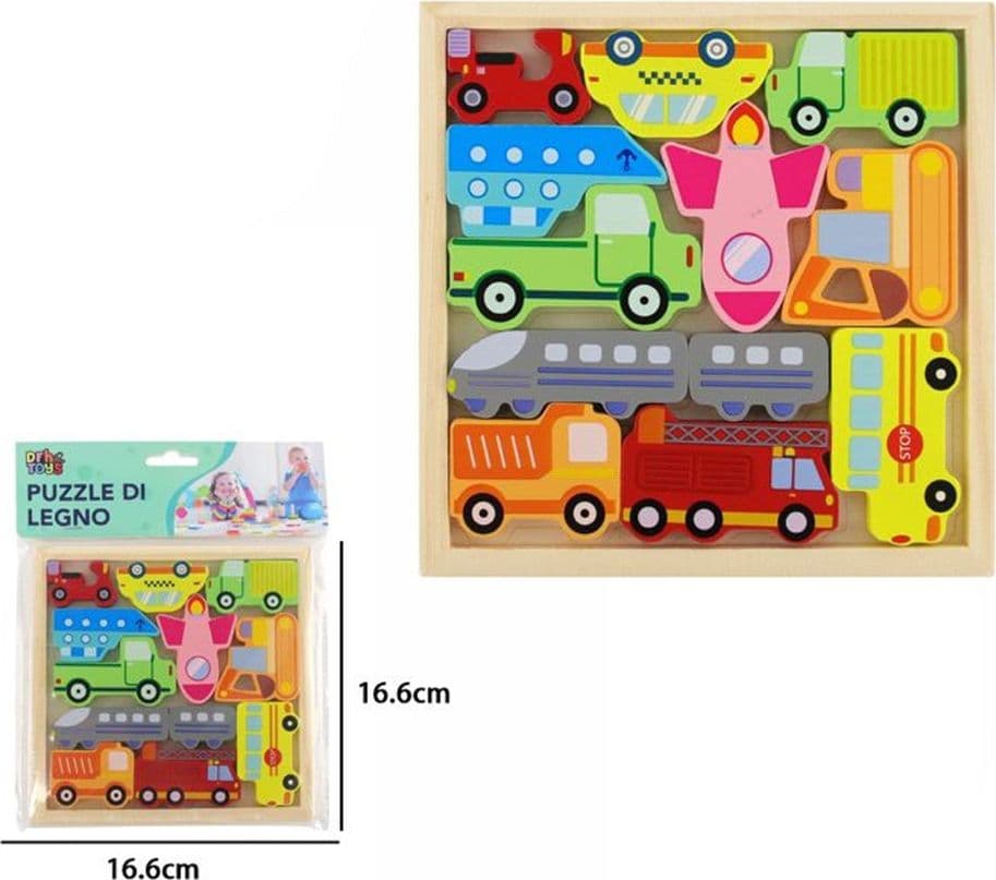 PUZZLE 3D A INCASTRO IN LEGNO FORMA VEICOLI PER BAMBINI GIOCO DA TAVOLO EDUCATIVO 07939 - 4