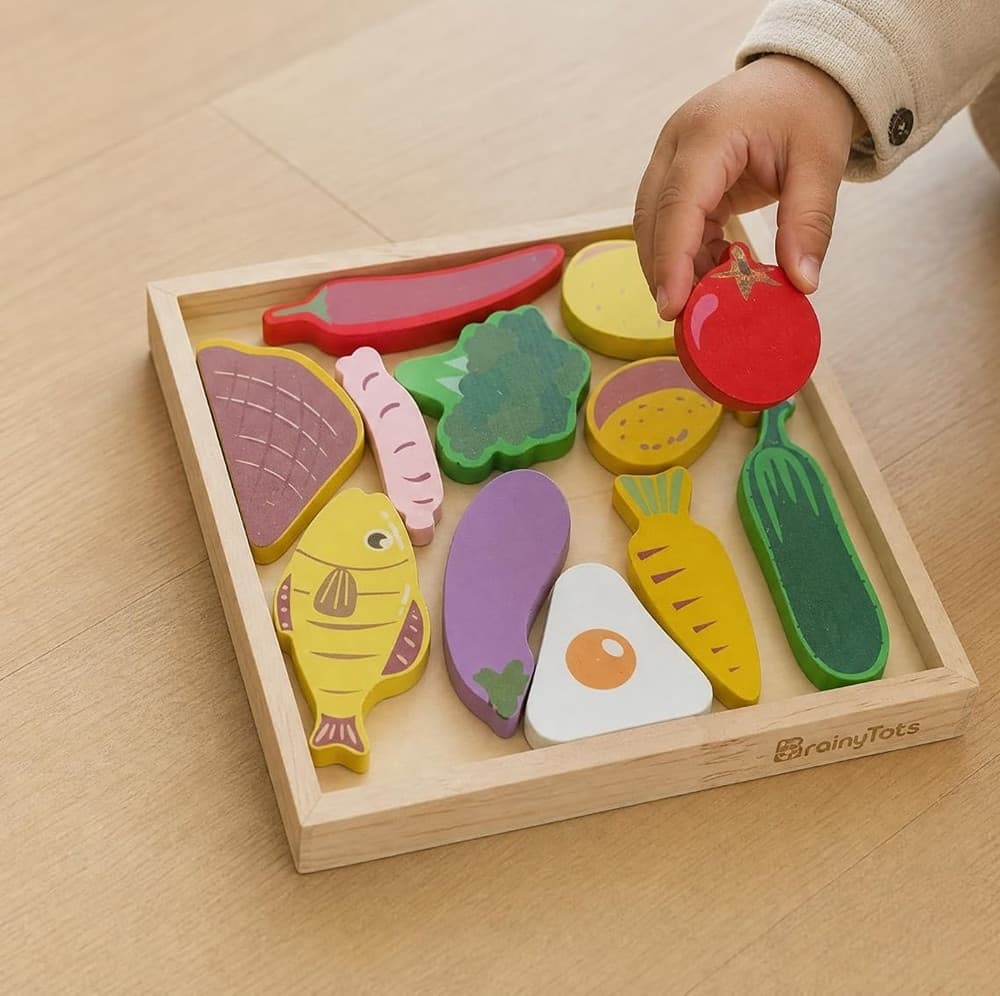 PUZZLE 3D A INCASTRO IN LEGNO FORMA VERDURE PER BAMBINI GIOCO DA TAVOLO EDUCATIVO 07940 - 3