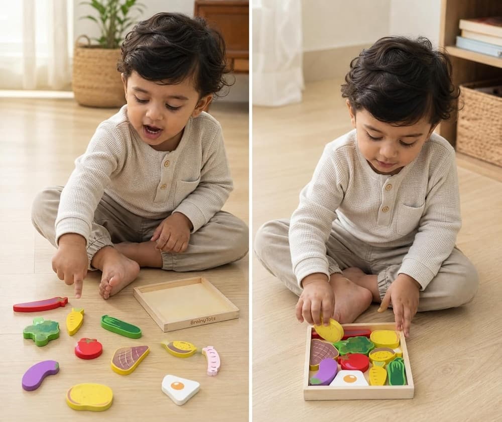 PUZZLE 3D A INCASTRO IN LEGNO FORMA VERDURE PER BAMBINI GIOCO DA TAVOLO EDUCATIVO 07940 - 4