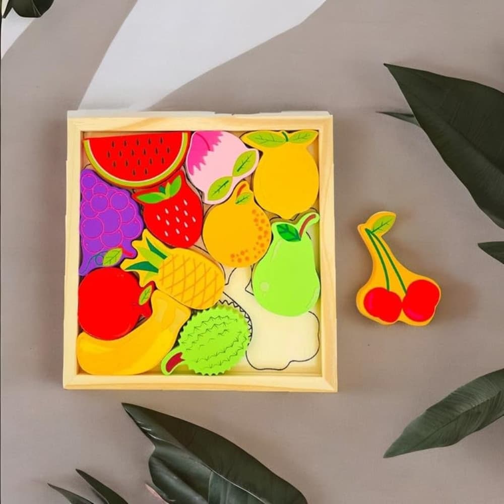 PUZZLE 3D A INCASTRO IN LEGNO FORMA FRUTTI PER BAMBINI GIOCO DA TAVOLO EDUCATIVO 07941 - 3