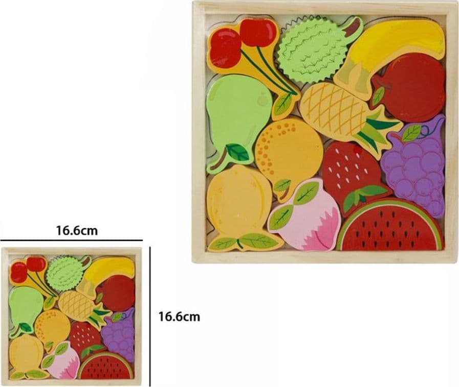 PUZZLE 3D A INCASTRO IN LEGNO FORMA FRUTTI PER BAMBINI GIOCO DA TAVOLO EDUCATIVO 07941 - 6