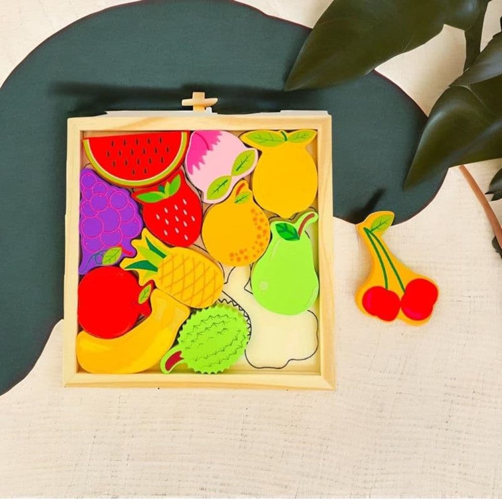 PUZZLE 3D A INCASTRO IN LEGNO FORMA FRUTTI PER BAMBINI GIOCO DA TAVOLO EDUCATIVO 07941 - 7