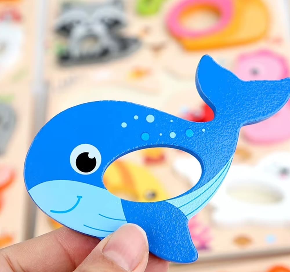 PUZZLE A INCASTRO TEMA OCEANO GIOCO IN LEGNO PER BAMBINI EDUCATIVO 2 MODELLI 32343 - 6