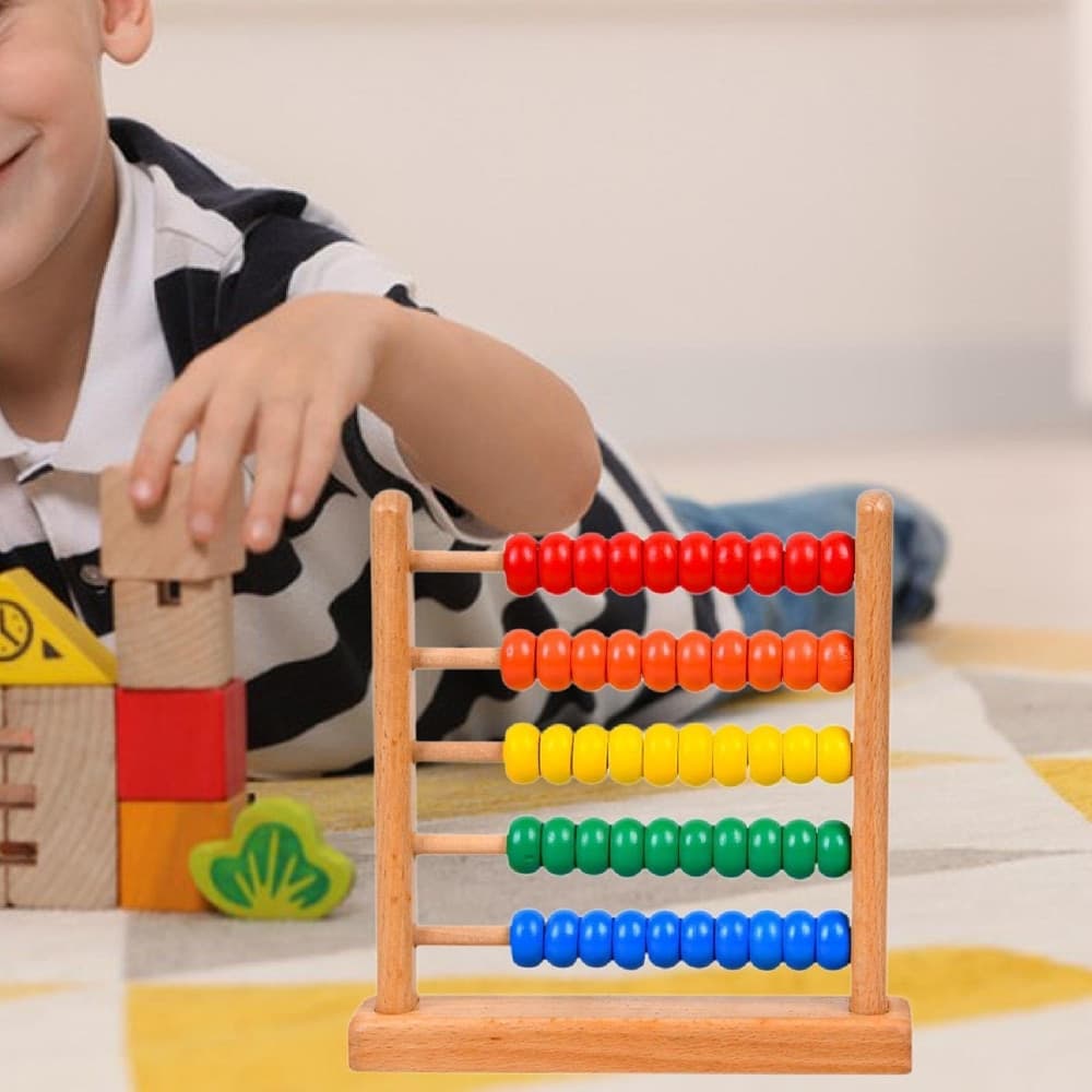 ABACO PALLOTTOLIERE EDUCATIVO BAMBINI SUPPORTO ARITMETICO IN LEGNO GIOCO PER CONTARE 07948A - 6