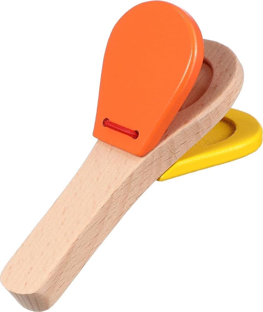 NACCHERE DI LEGNO STRUMENTO MUSICALE A PERCUSSIONE BATTENTE MANUALE BAMBINI NEONATI 32332 - 3
