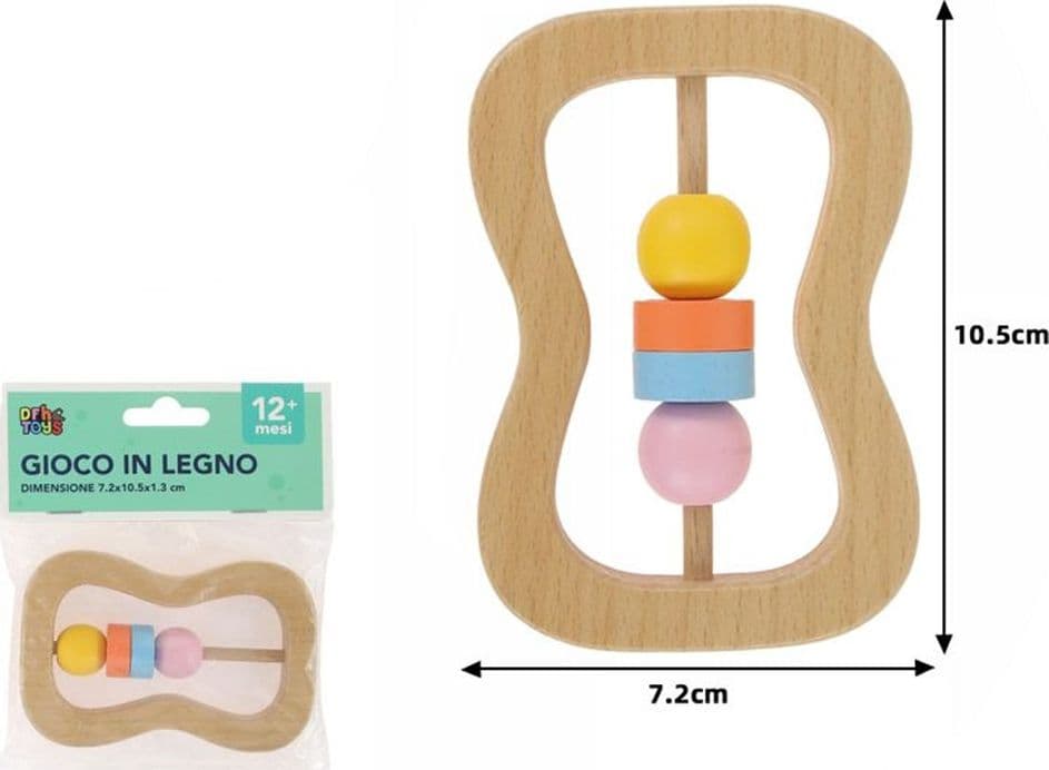 SONAGLIO SAGOMATO IN LEGNO PER SVILUPPO SENSORIALE RESISTENTE GIOCO PER NEONATI 32333 - 2