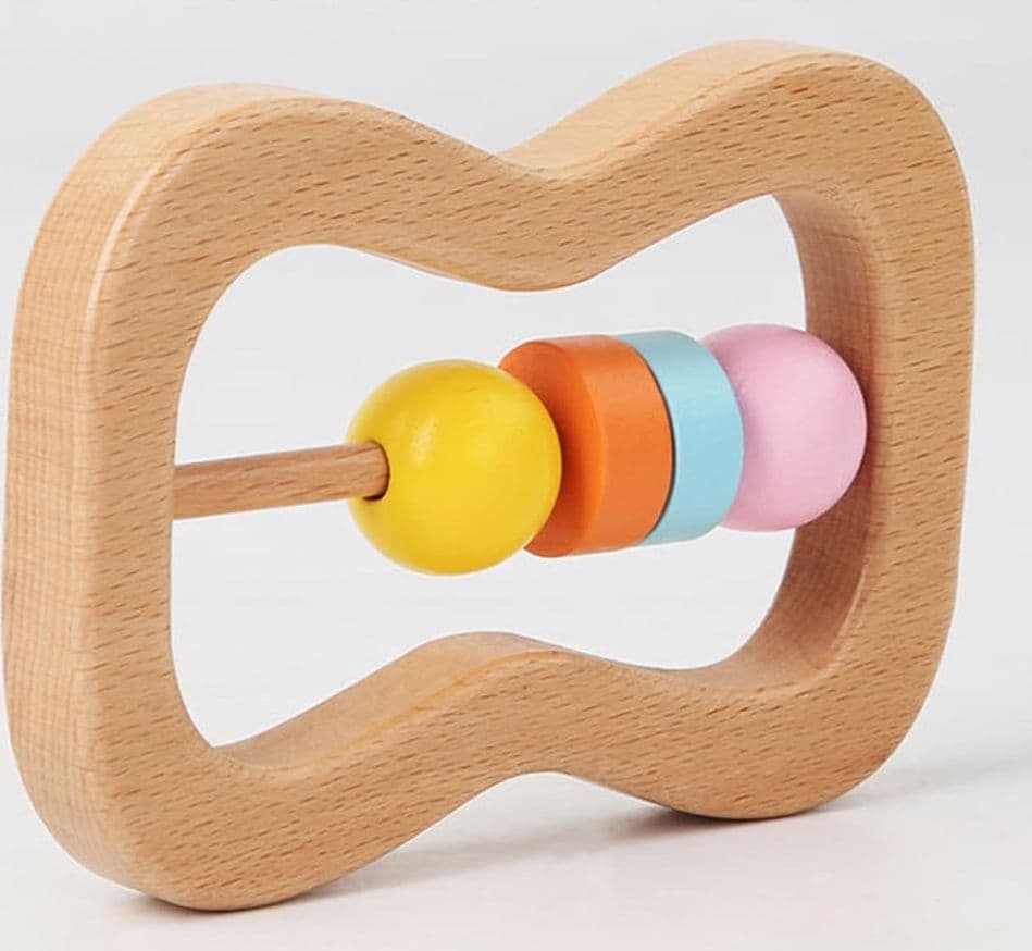 SONAGLIO SAGOMATO IN LEGNO PER SVILUPPO SENSORIALE RESISTENTE GIOCO PER NEONATI 32333 - 3