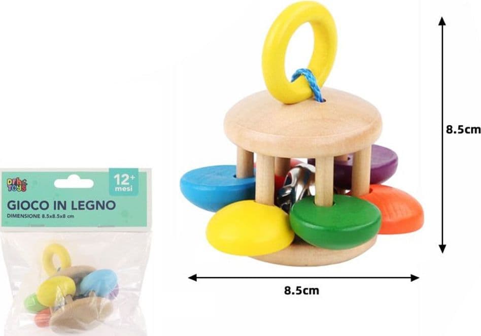 SONAGLIO FORMA DI FIORE IN LEGNO COLORATO PER SVILUPPO SENSORIALE GIOCO PER NEONATI 32336 - 2