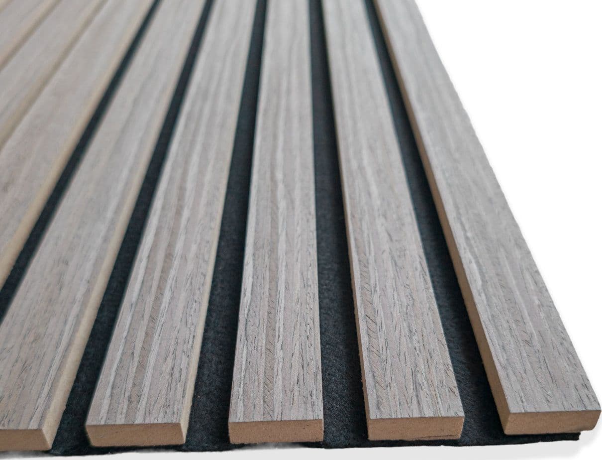 Pannello Acustico a Lamelli in Vero Legno di Noce, Fibra di Legno e Feltro 12x600x2900 mm – 1,74 m² - 6