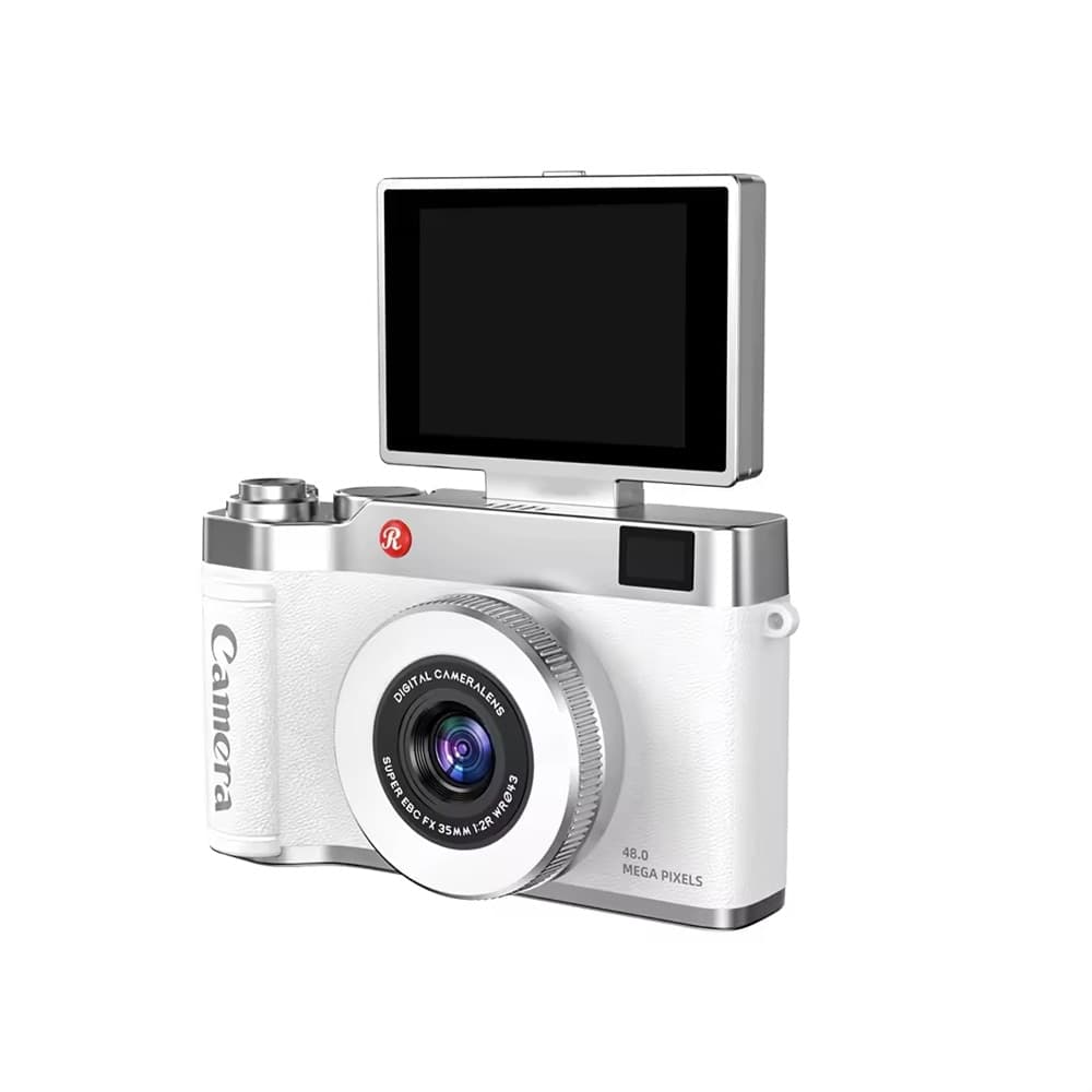 FOTOCAMERA DIGITALE STILE RETRÒ SCHERMO IPS DA 2,4" RIBALTABILE ZOOM DIGITALE 8X 48MP Q07 - 11