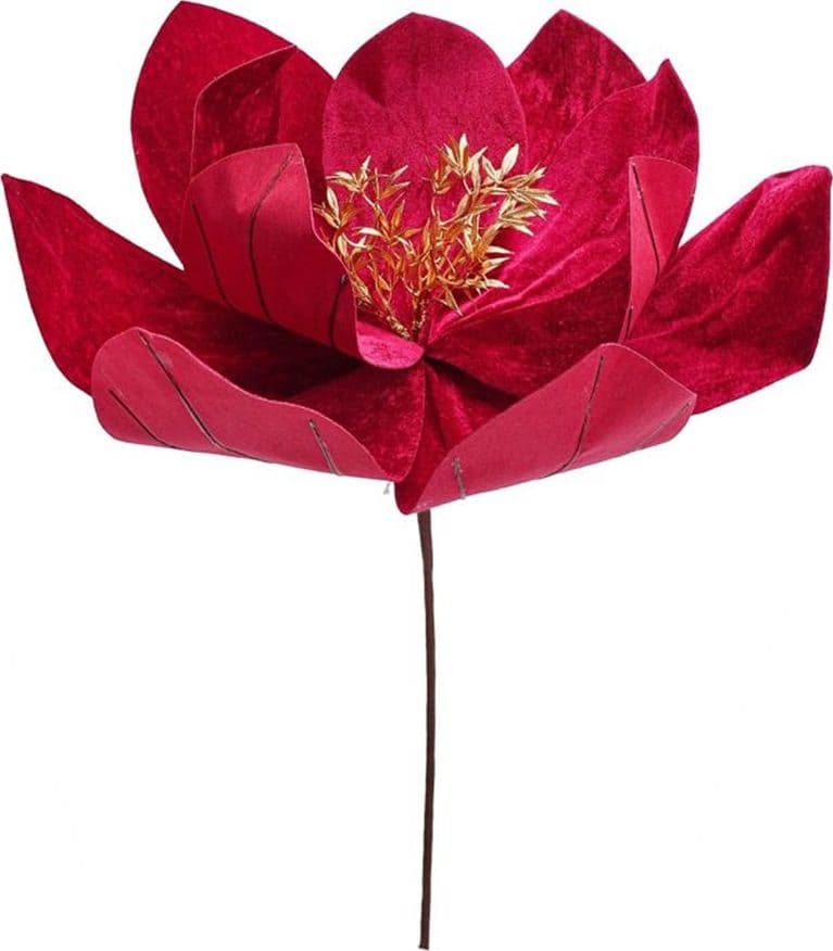 FIORE NATALIZIO DECORATIVO ⌀60CM CON STELO 50CM ADDOBBO FLOREALE PER CASA ALBERO GHIRLANDE - 2
