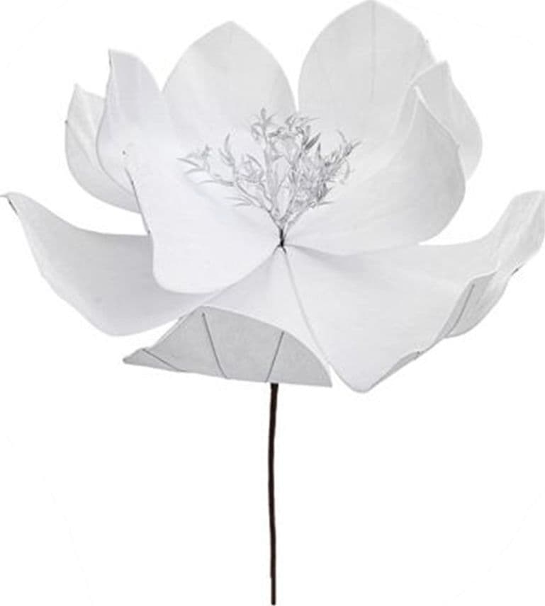 FIORE NATALIZIO DECORATIVO ⌀60CM CON STELO 50CM ADDOBBO FLOREALE PER CASA ALBERO GHIRLANDE - 6