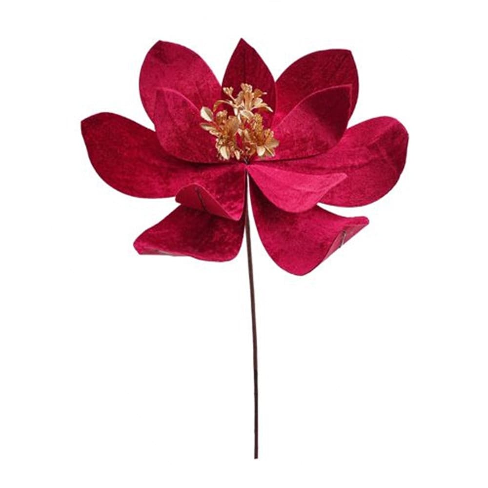 FIORE NATALIZIO DECORATIVO ⌀40CM CON STELO 50CM ADDOBBO FLOREALE PER CASA ALBERO GHIRLANDE - 4