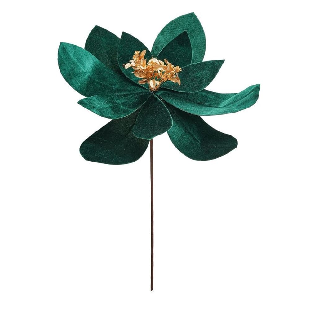 FIORE NATALIZIO DECORATIVO ⌀40CM CON STELO 50CM ADDOBBO FLOREALE PER CASA ALBERO GHIRLANDE - 6