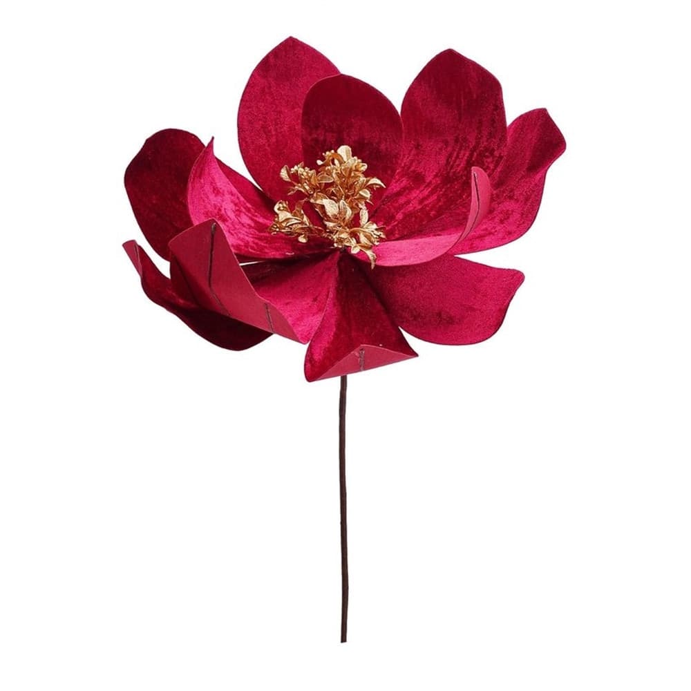 FIORE NATALIZIO DECORATIVO ⌀50CM CON STELO 50CM ADDOBBO FLOREALE PER CASA ALBERO GHIRLANDE - 2