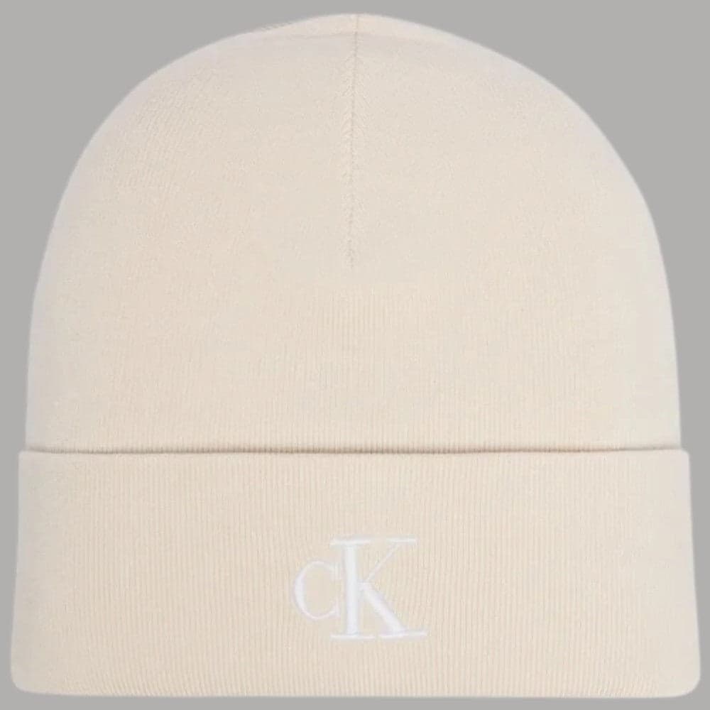 Berretto Calvin Klein a costine con monogramma ricamato - 1