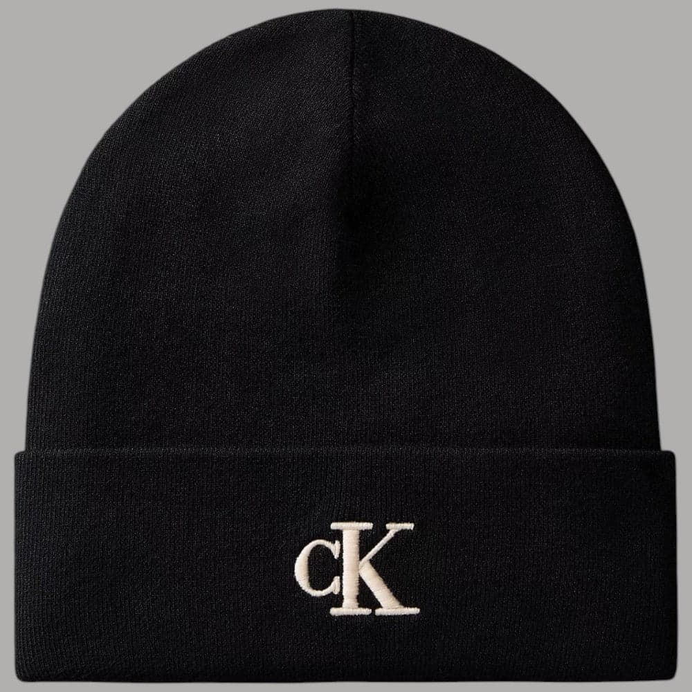 Berretto Calvin Klein a costine con monogramma ricamato - 7