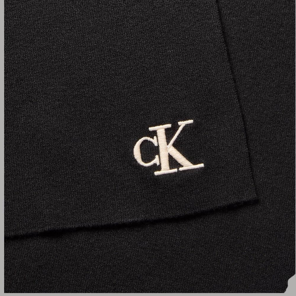 Sciarpa Calvin Klein a costine con monogramma ricamato Nero - 3