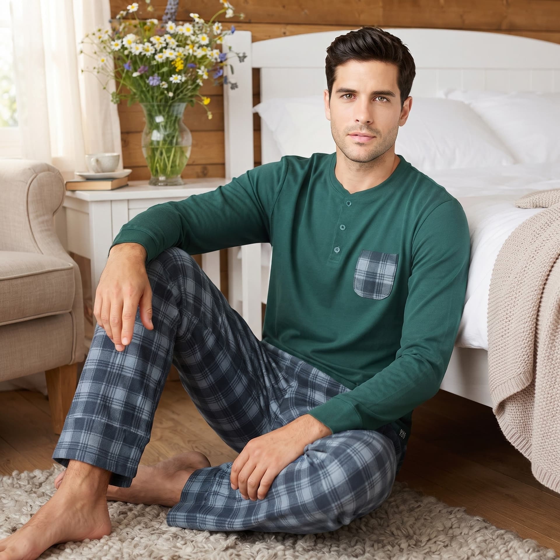 Pigiama Autunno/Inverno Uomo Karel SK1234PLU 50 100% CO - 3