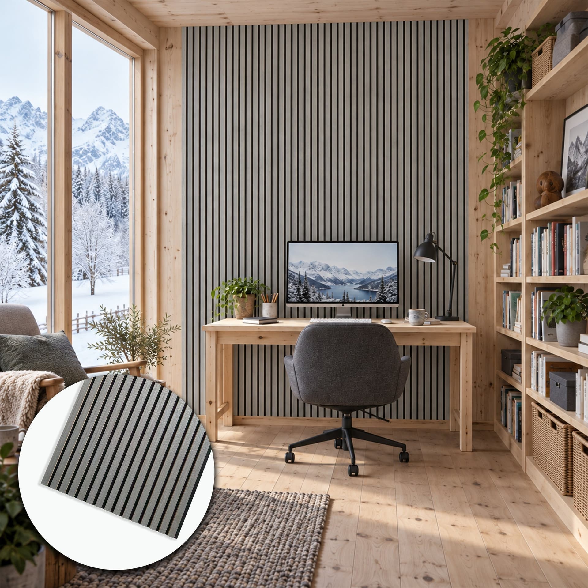 Pannello Acustico a Lamelli in Vero Legno di Rovere, Fibra di Legno e Feltro 12x600x2900 mm – 1,74 m² - 3