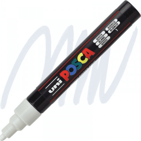 Uni Posca - Marker Punta Media PC5 M Bianco n°1 - 5